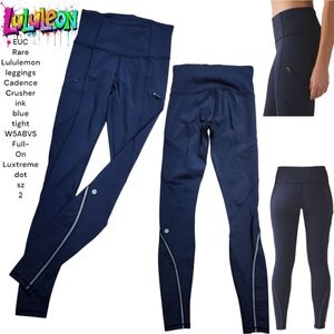 Rare Lululemon Cadence Crusher Tight Brushed Inkwell Women's 2 Running Leggings